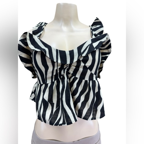 Zara Tops - Zara Black and White Zebra Print Blouse